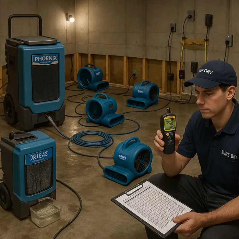 Structural Drying and Dehumidification process in Seabrook, TX